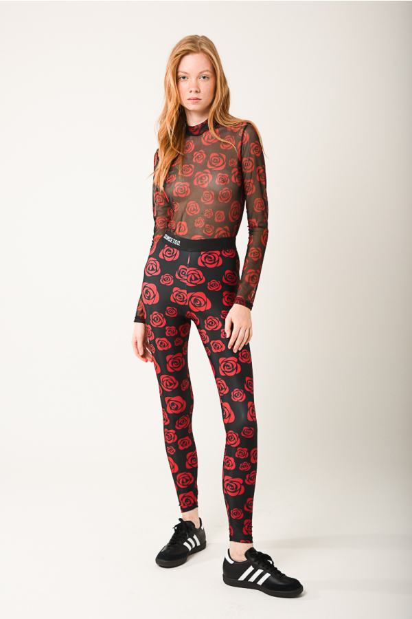 Vulcinity Ivory Rose Print Leggings