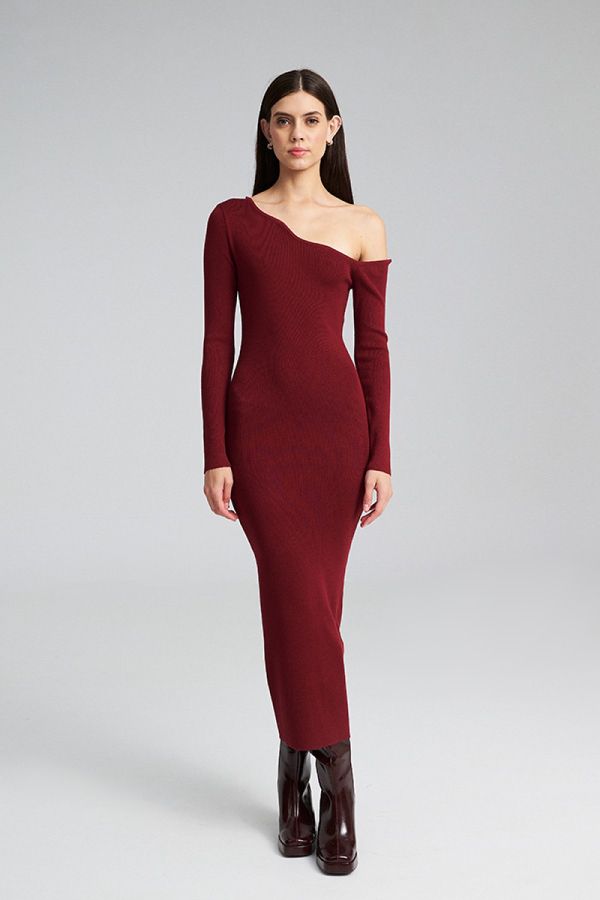 JERRIN KNITTED DRESS - CHERRY