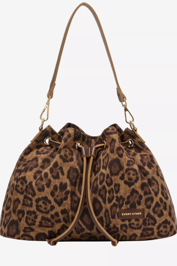 SUEDE EFFECT DRAW TOP SHOULDER CROSS / LEOPAR