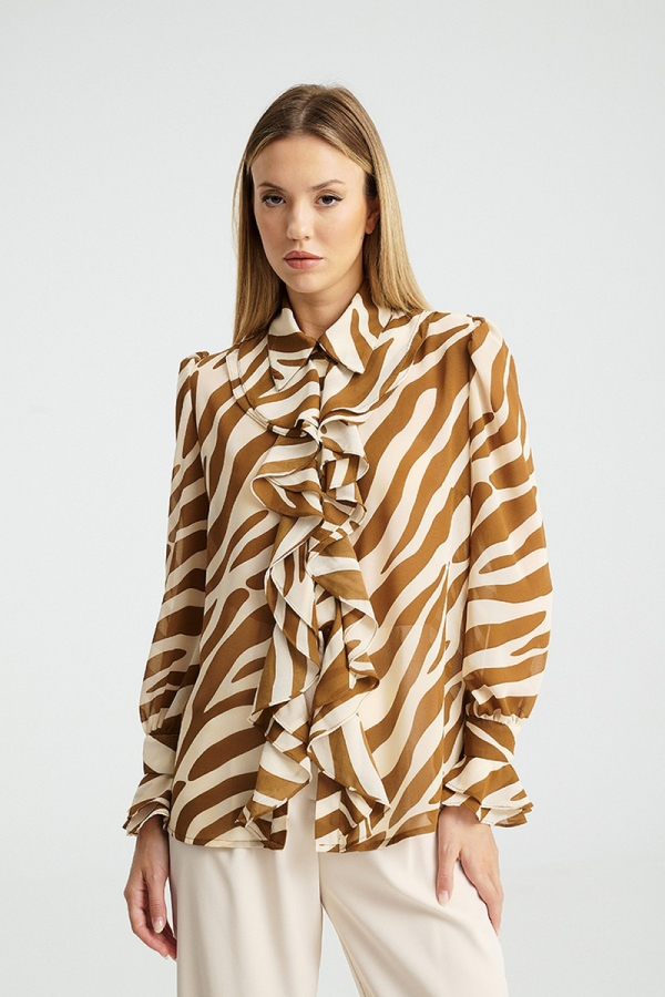 BIAS ANIMAL PRINT SHIRT - CAMEL