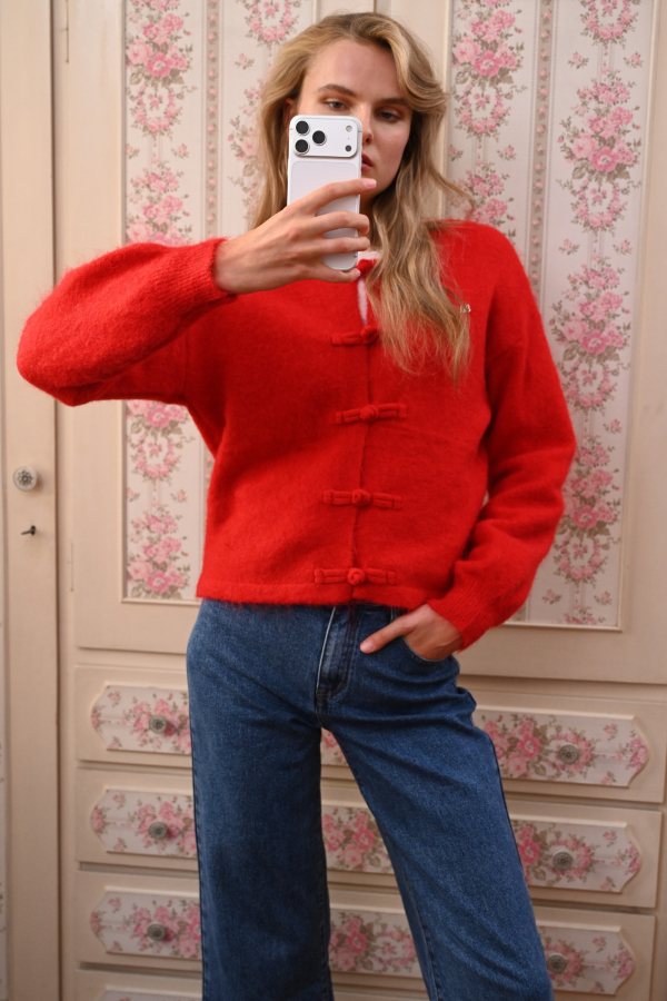 LOULOU CARDIGAN - RED 