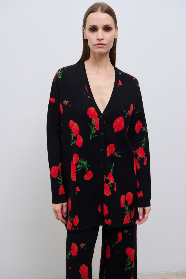 CARNATION CARDIGAN - BLACK