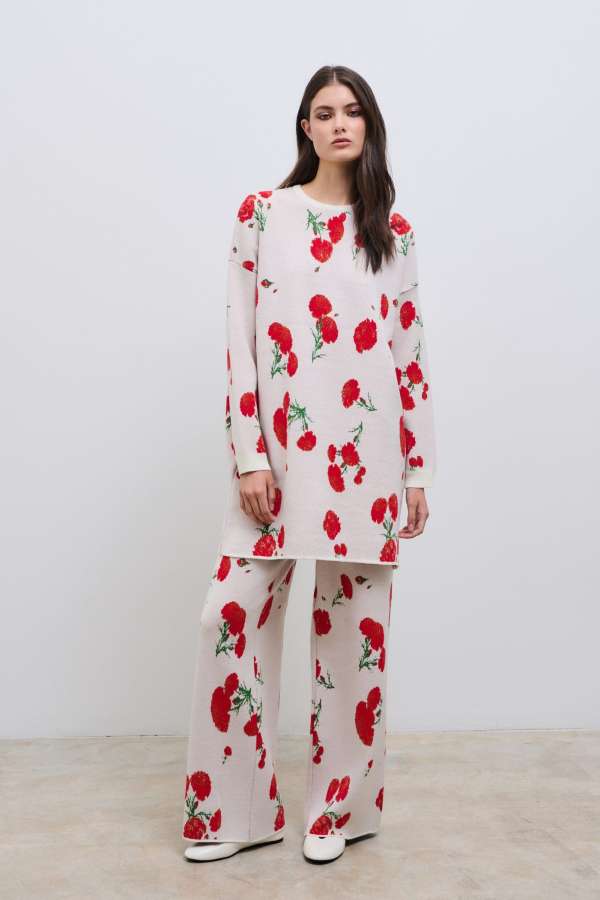 CARNATION KNIT PANTS - ECRU 