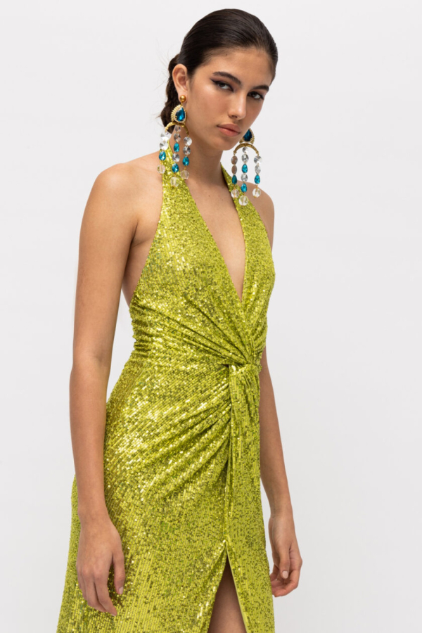 slim fit dress slacks Lisa Barron | ARIEL Cap Sleeve Sequin Dress main image 0