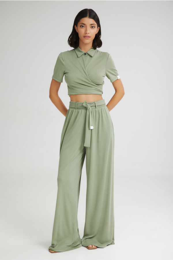 THE CREAMY WIDE PANTS - KHAKI