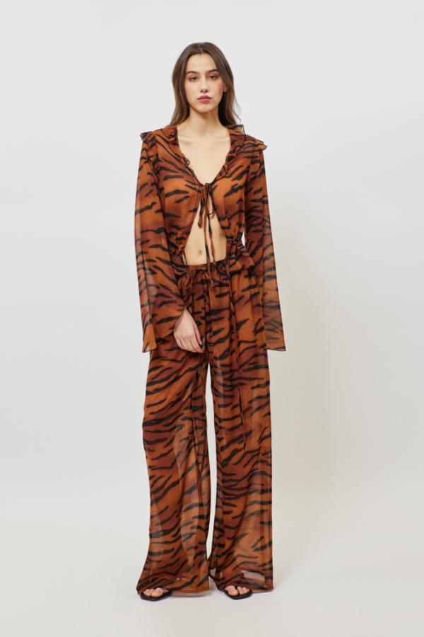 VALENTINA C-THROUGH PRINTED PANTS - ANIMAL 