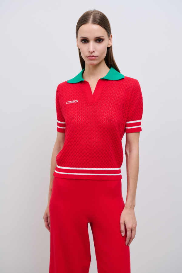 DOLCE KNIT POLO - RED