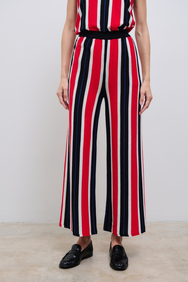 PINSTRIPE KNIT PANTS 