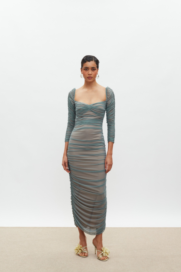 GILDA DRESS/GREY KHAKI