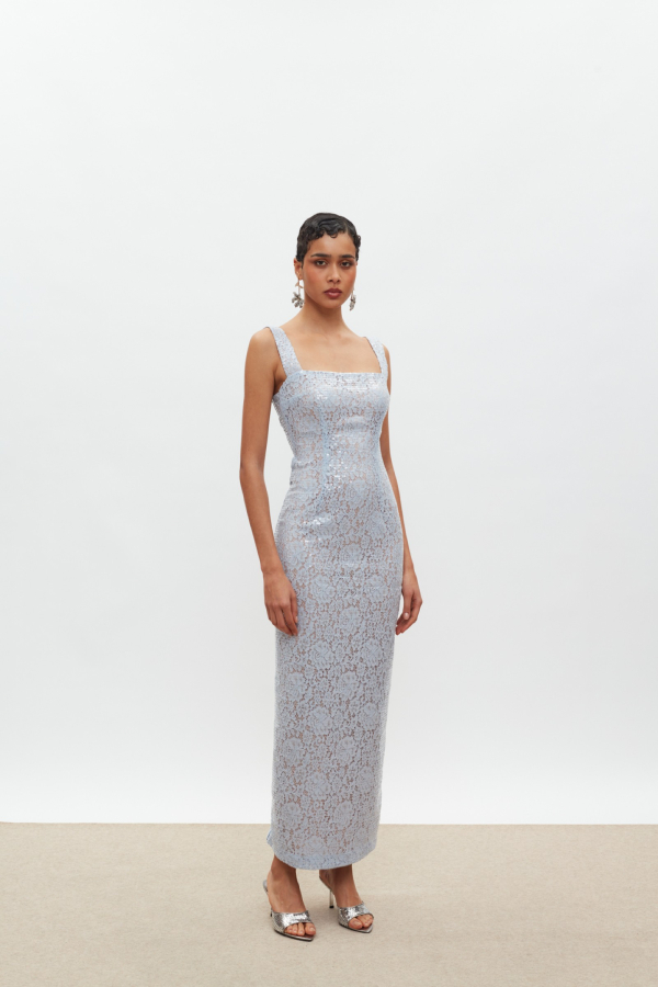 KALI LACE DRESS/BABY BLUE