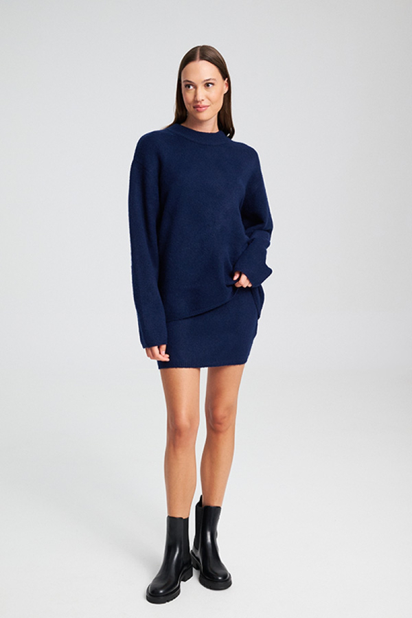 ZAFRINA KNITTED SKIRT - BLUE