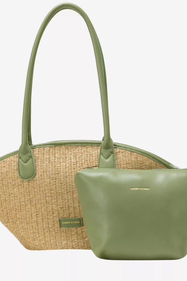 STRAW CURVE TOP SHOULDER BAG