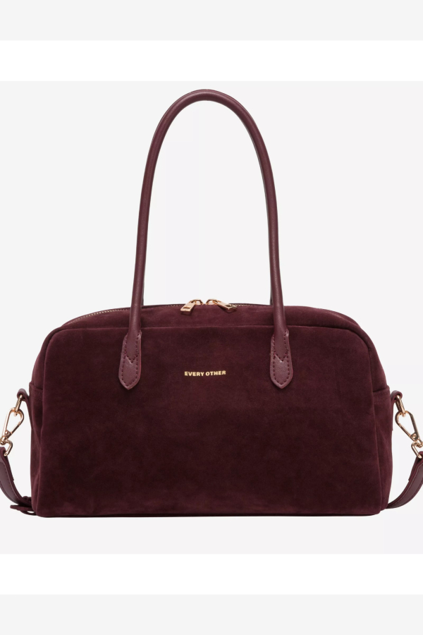 SUEDE EFFECT TOTE BAG / BORDEAUX