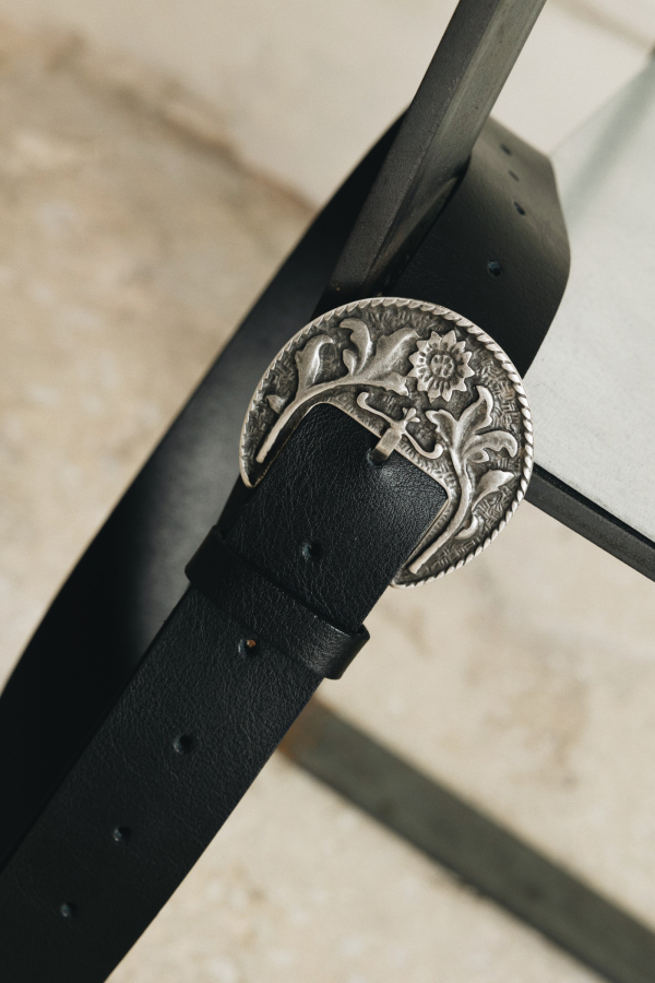 ''WILDFLOWER'' LEATHER - BLACK/NICKEL