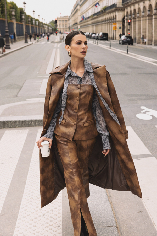 LEATHER & SPICE TRENCH COAT FADED BROWN