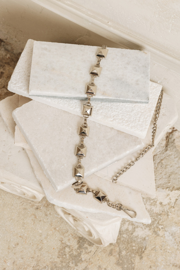 ''RECKLESS'' CHAIN BELT- NICKEL