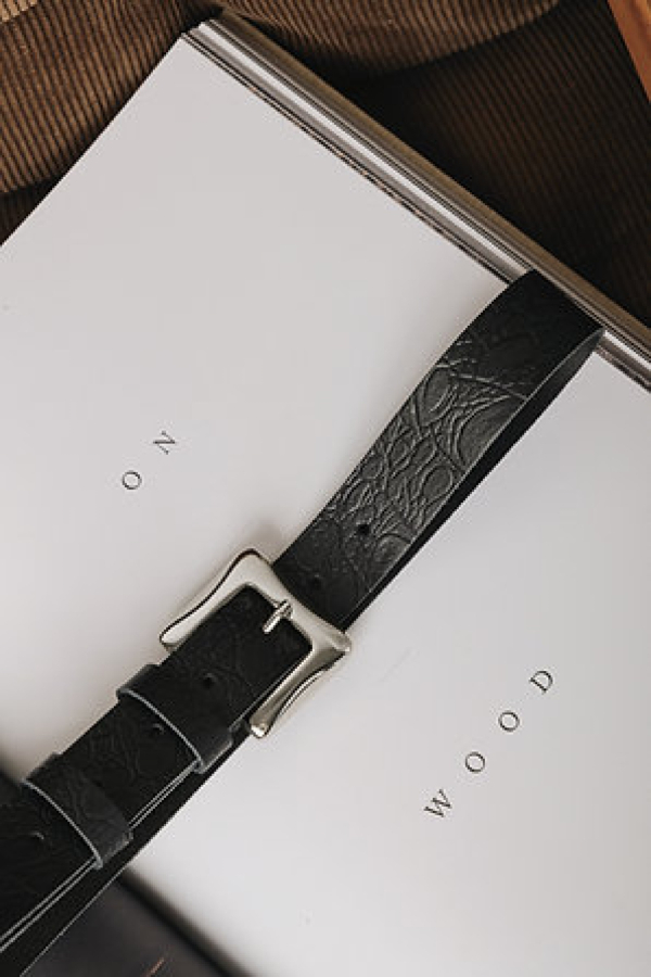 ORDINARY LEATHER BELT UNISEX BLACK/NICKEL