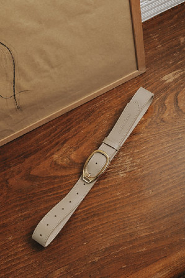 SWEET EMOTION LEATHER BELT/STONE BEIGE