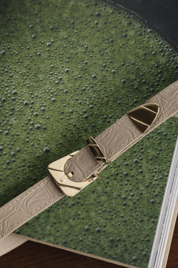 RIPPLE LEATHER BELT - STONE GEIGE