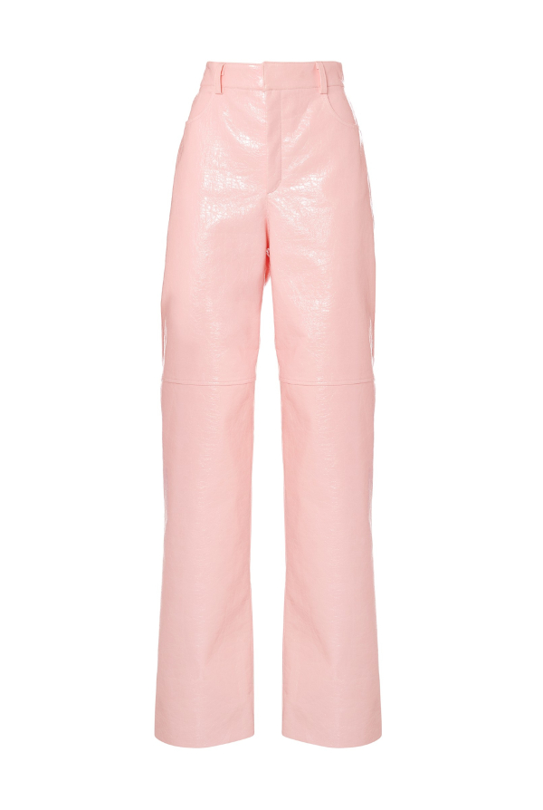 FAUX LEATHER PANTS - PINK