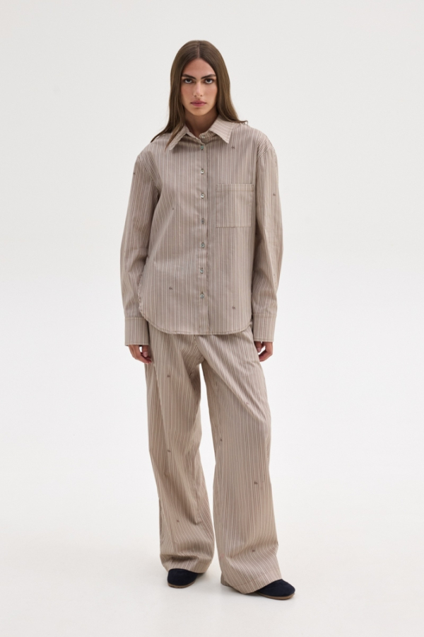 AGNES PANTS - BEIGE STRIPES