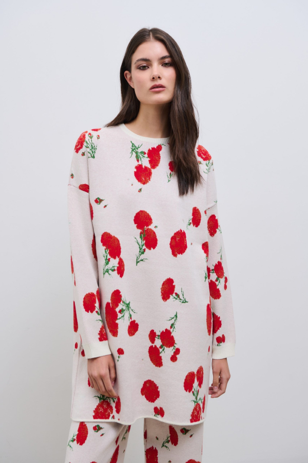 CARNATION KNIT BLOUSE - ECRU 