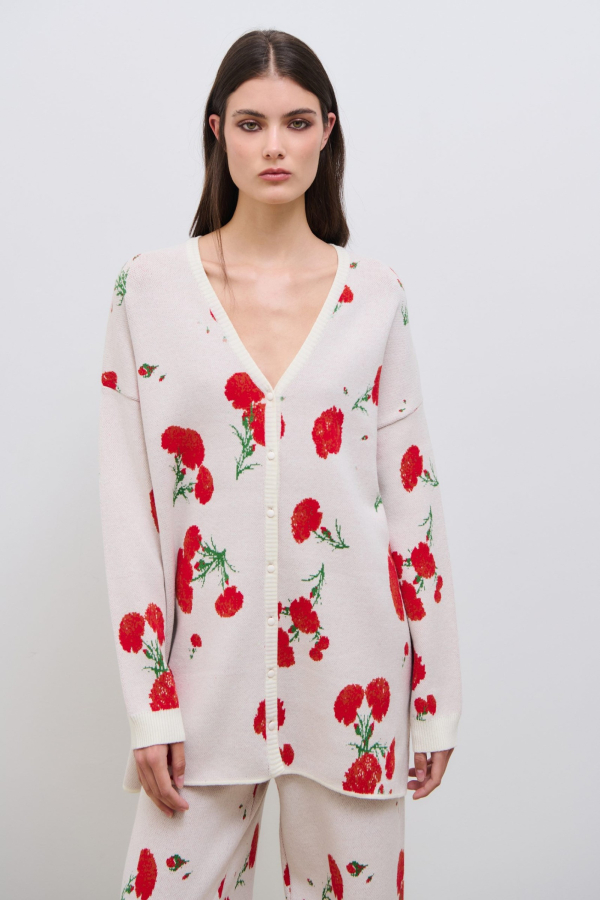 CARNATION CARDIGAN - ECRU