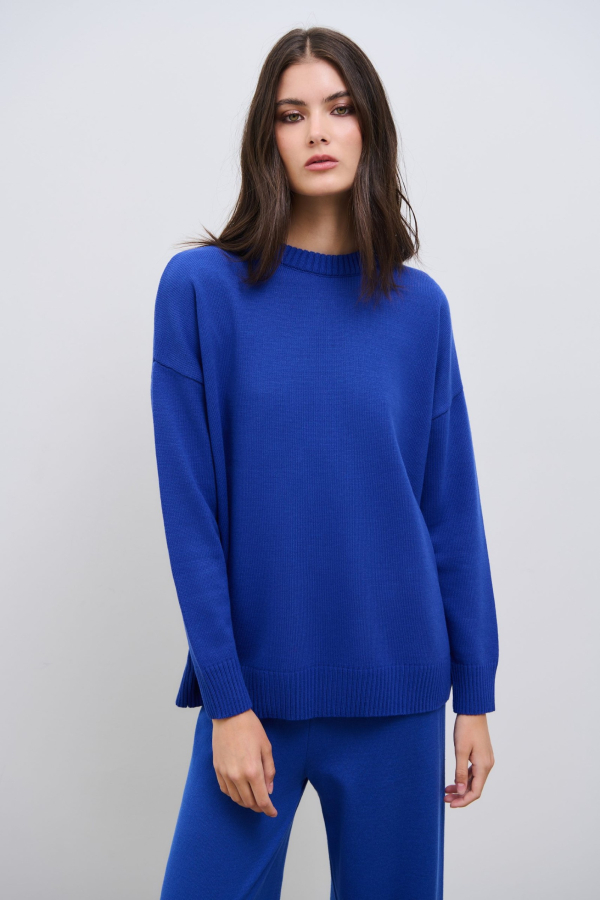PENELOPE KNIT BLOUSE - ROYAL BLUE