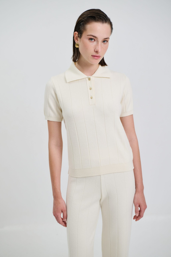 BLOUSE POLO BUTTONS - ECRU