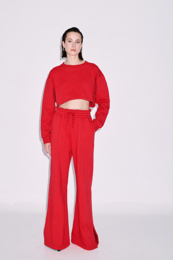 TROUSER COTTON FLARE - RED