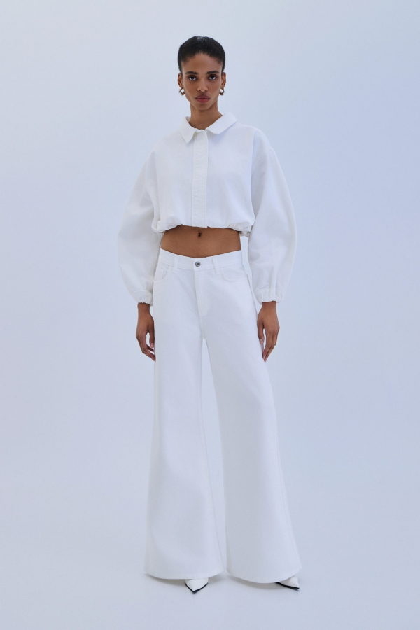 DENIM TROUSER FLARE / WHITE