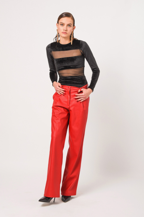 JEN RED LEATHER PANTS