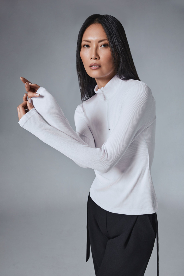 TRACKER ZIP-UP TOP WHITE