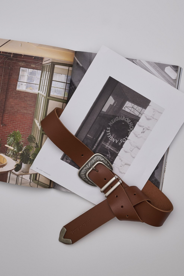 TREATY LEATHER BELT- BROWN