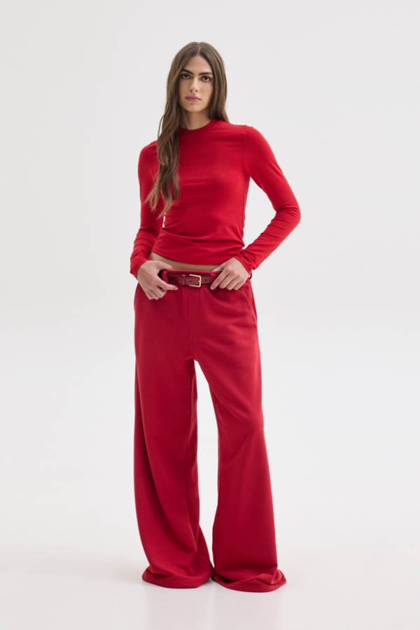IVY WIDE TRACKPANTS - RED