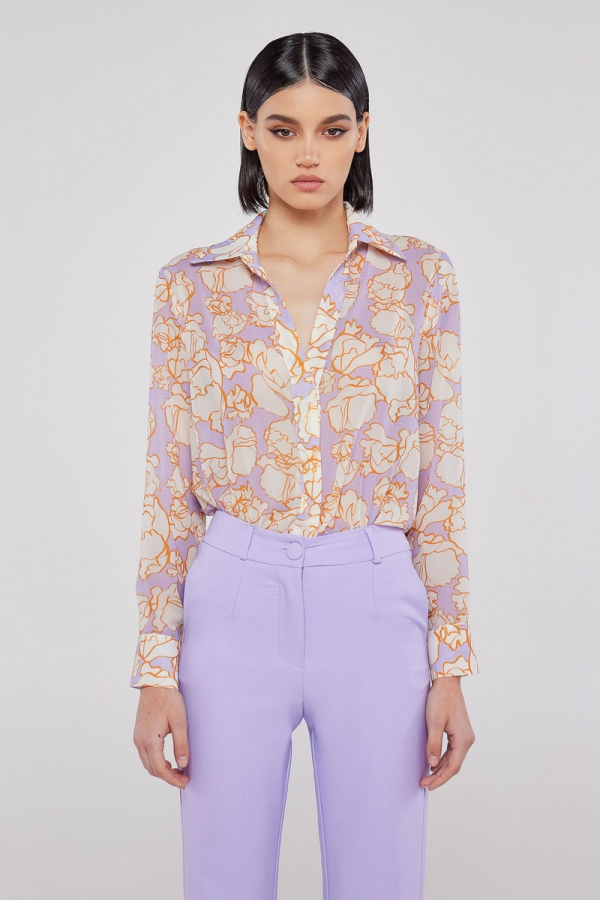 BELLE SHIRT - LILAC FLORAL