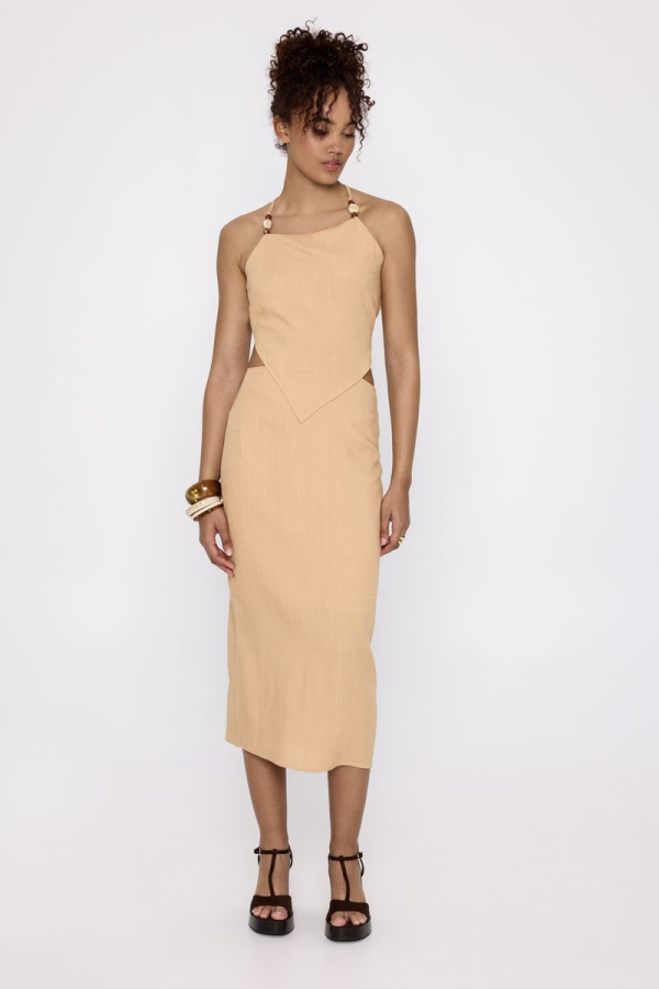 SABO DRESS - BEIGE