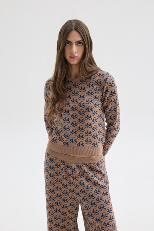 NANCY KNIT TOP - BEIGE