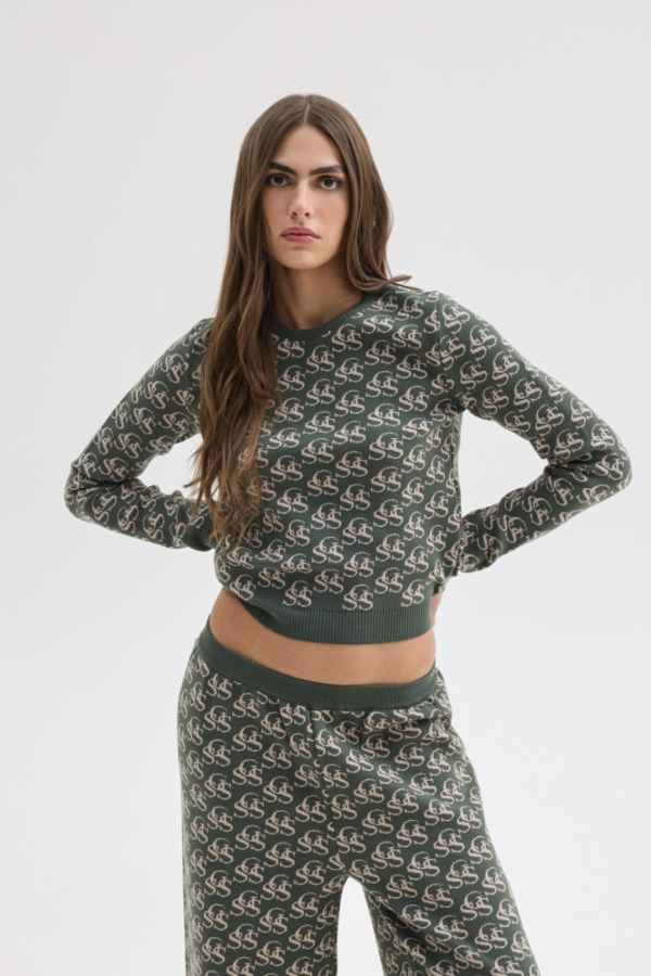 NANCY KNIT TOP - KHAKI