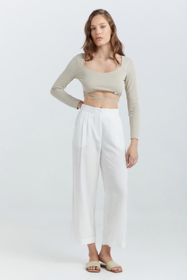 POETRY FLARE PANTS - WHITE