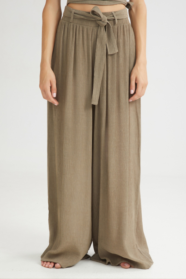 THE BREEZE WIDE PANTS - KHAKI