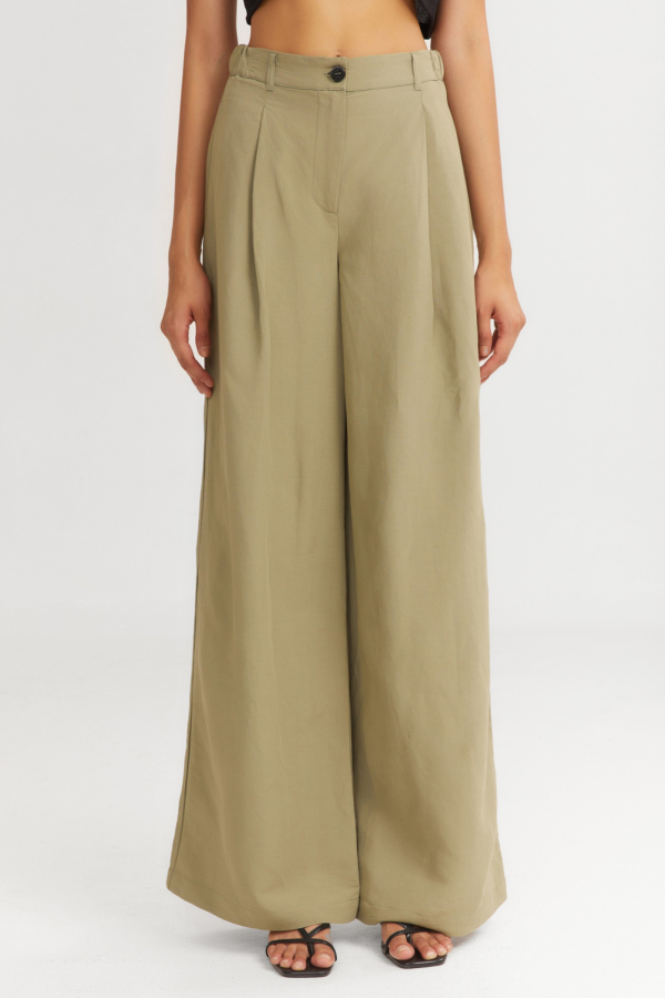 THE GELATO WIDE PANTS - KHAKI