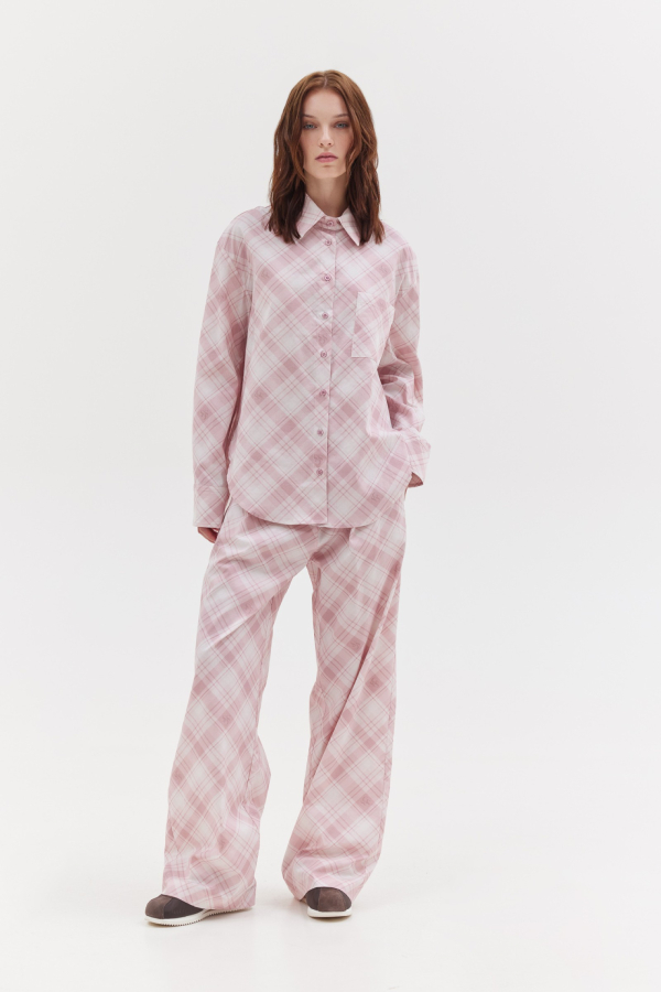 AGNES PANTS - PINK PLAID 