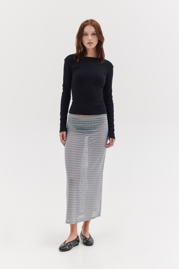 NET SKIRT - SILVER