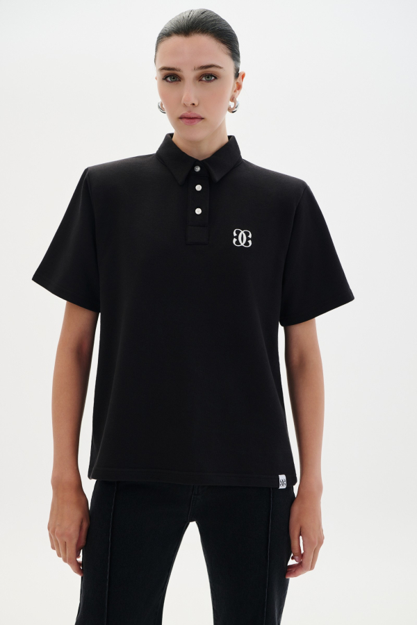BLOUSE POLO SHOULDER PADS - BLACK