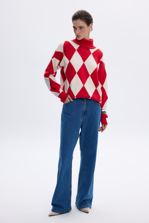 STELLA KNITWEAR - RED/ECRU