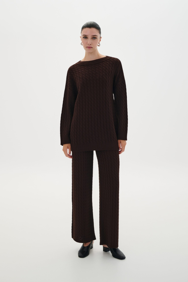 PANTS KNITWEAR - BROWN
