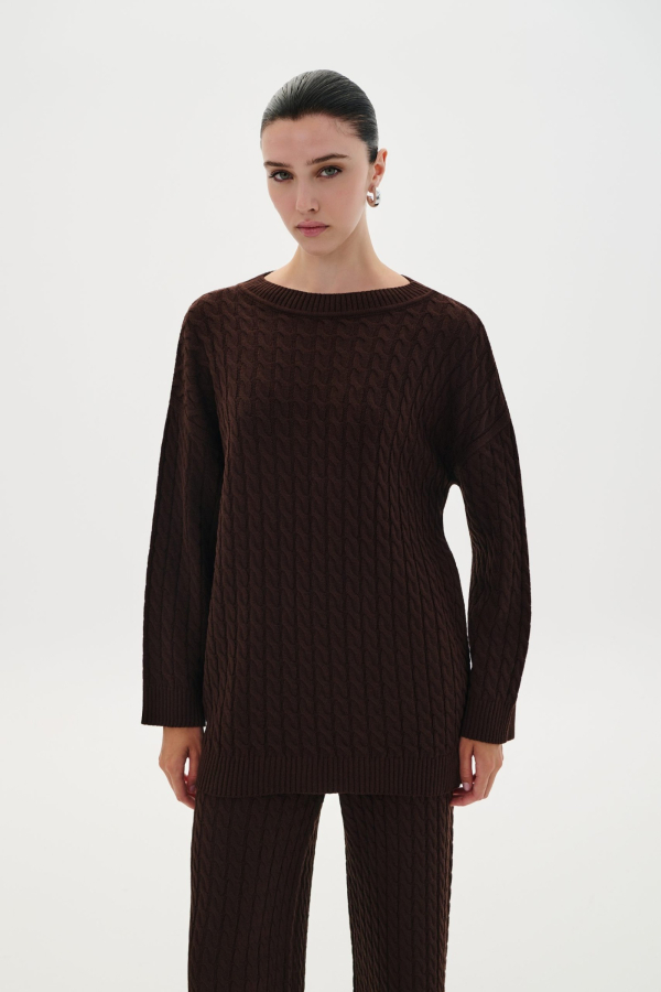 BLOWSE KNITWEAR - BROWN