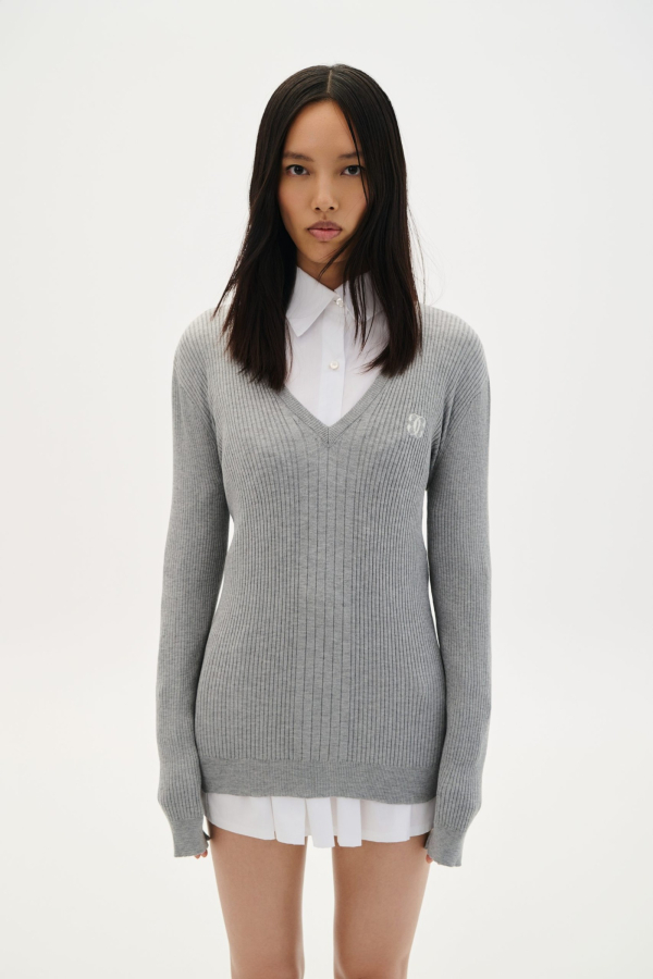 BOUSE V RIBBED - GREY