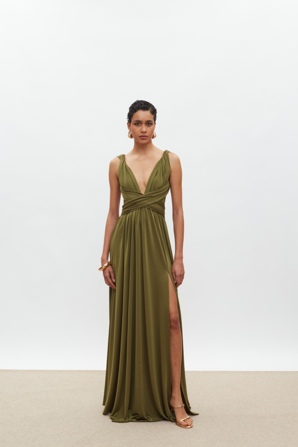 BEATRICE POLYMORPHIC DRESS/OLIVE